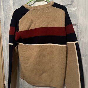 Vintage Ski Sweater Men’s 70s 80s Knit Sweater Striped Size S Acrylic Taiwan